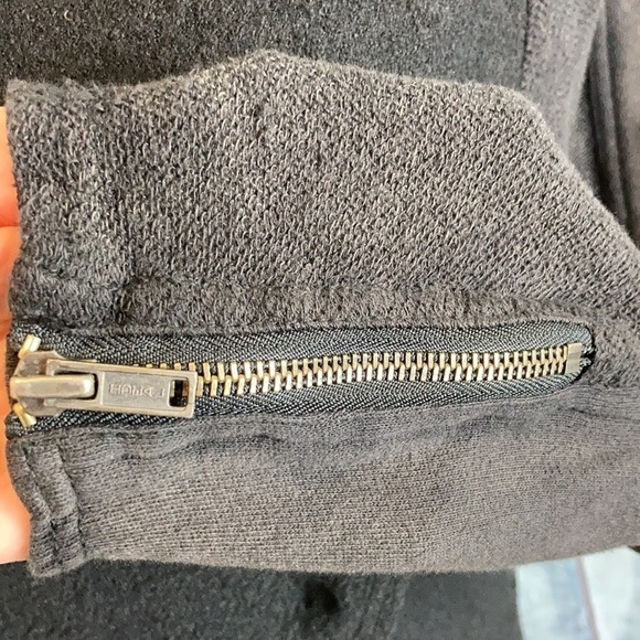 Free People Coat Black Drippy Wool Jacket S Asymmetrical Granola  Boho Festival - Picture 14 of 16